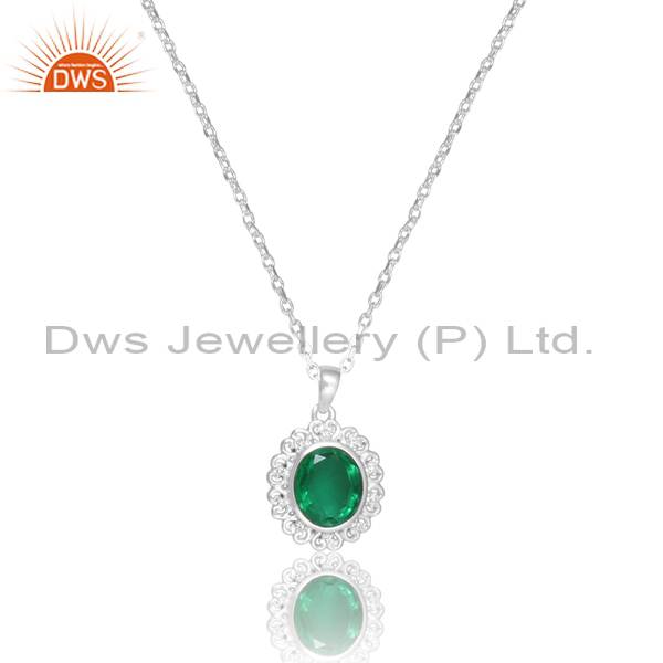 Gemstone Doublet Necklace: Zambian Emerald Quartz & CZ