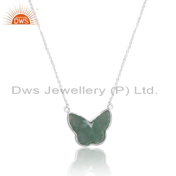 Green Quartz Butterfly Necklace - Perfect for Her!