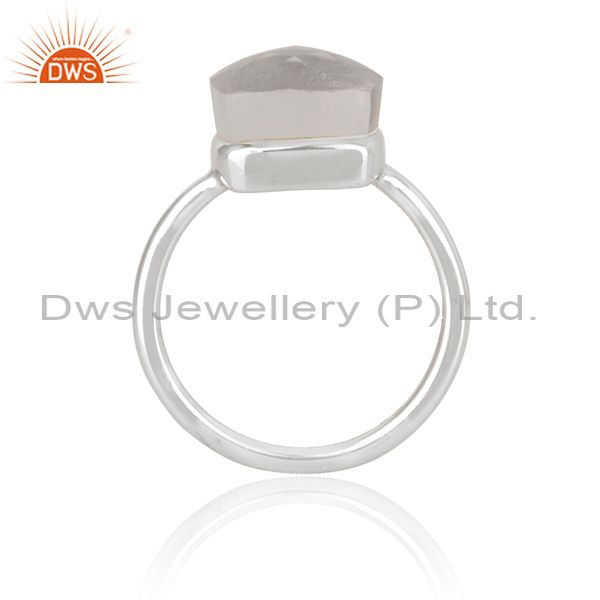 Exporter Crystal Quartz Sterling Handmade Fine Silver Ring Manufacturer in India