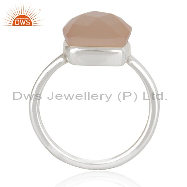 Exporter Rose Chalcedony Gemstone Handmade Sterling Silver Ring Manufacturers
