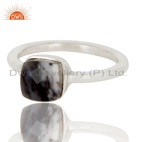 Exporter Handmade Sterling Silver Dendritic Opal Gemstone Stackable Ring