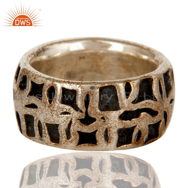 Exporter Solid Sterling Silver Oxidized Mens Ring 925 Silver Jewelry Mens Ring