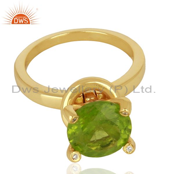 Exporter Natural Peridot Stackable 925 Sterling Silver Ring Gemstone Jewelry