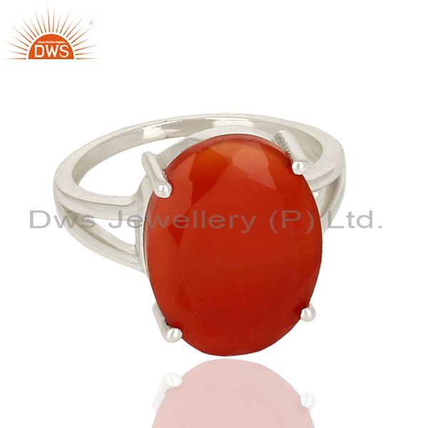 Exporter Red Onyx Flat Stone Oval Shape 92.5 Sterling Silver Wholesale Silve Ring