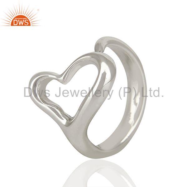 Open Heart 92.5 Sterling Silver Ring Wholesale Jewelry