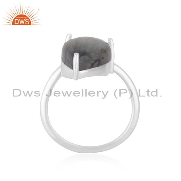 Exporter Handmade 925 Fine Silver Two Gemstone Set Ring Jewelry Manufacturer