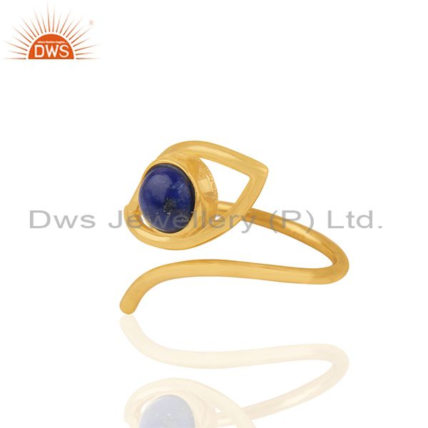 Exporter 2017 New Evil Eye Design Gold Plated 925 Silver Gemstone Ring Supplier