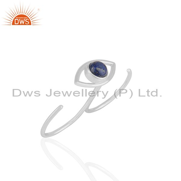 Exporter Handmade Sterling Silver Evil Eye Design Multi Finger Gemstone Ring