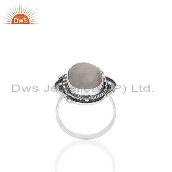 Exporter Oxidized 925 Sterling Silver Moonstone Customized Ring Jewelry Manufacturer