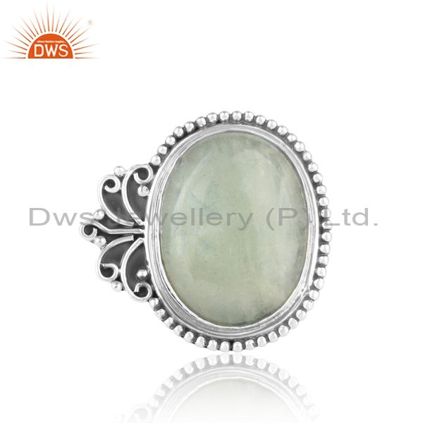 Exporter Oxidized Designer Silver Aquamarine Stone Ring Jewelry Supplier