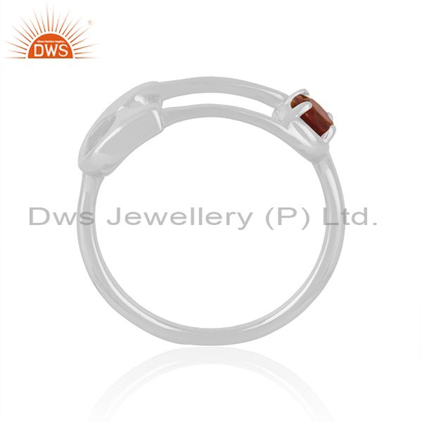 Exporter Garnet Birthstone Fine Silver Customized Pin Design Ring Manufacturer India