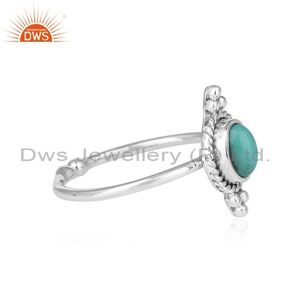 Exporter Arizona Turquoise Gemstone Oxidized Sterling Silver Ring Jewelry