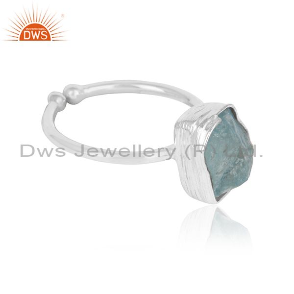 Aquamarine Gemstone Handmade Girls 925 Sterling Silver Rings