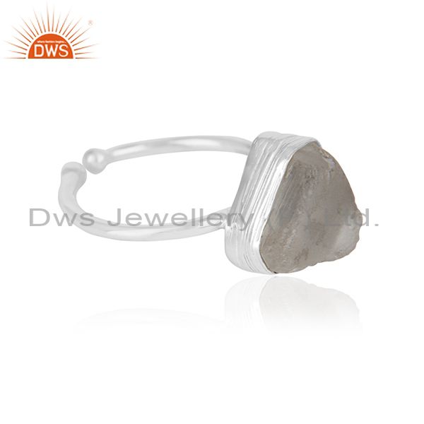 Crystal quartz gemstone womens sterling fine silver girls rings