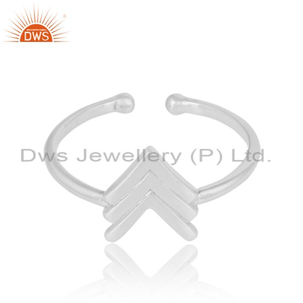 Handmade minimalist designer adjustable ring in sterling silver