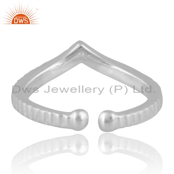 Sterling Silver Adjustable White 18K Ring With Scratches