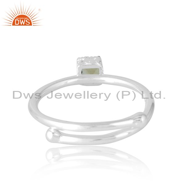 Adjustable Full Band Square Cut Citrine Ring For Women