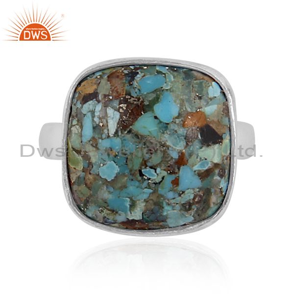 Boulder Turquoise Set Fine 925 Sterling Silver Classy Ring