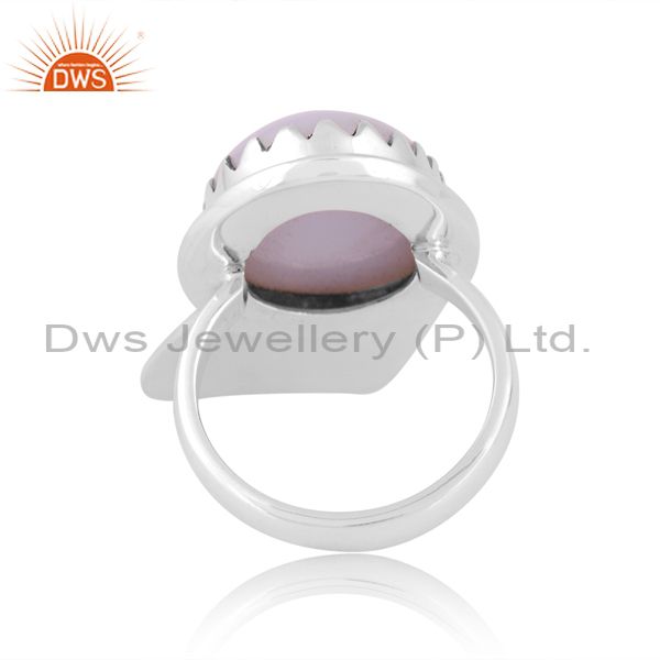 Sterling Silver Ring With Lavender Chalcedony Unshaped Stone