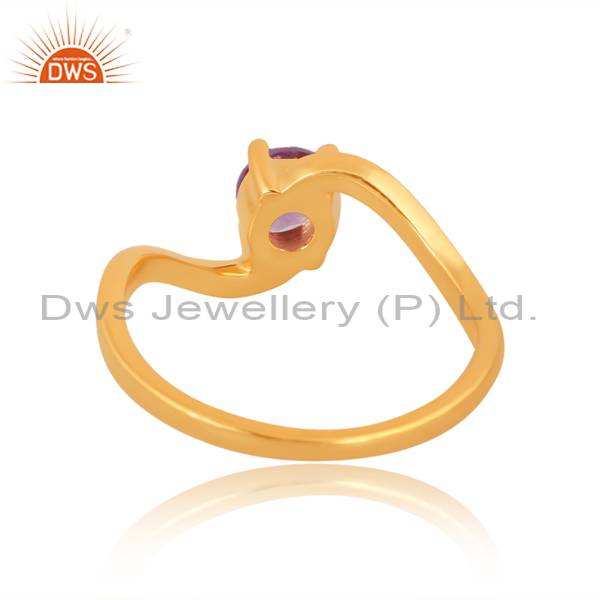 Lab Alexandrite Gold Plated Ring: Stunning Synthetic Gemstone