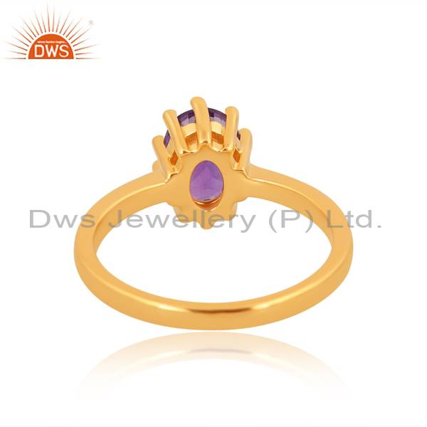 Gold Plated Amethyst Ring: Luxurious Elegance