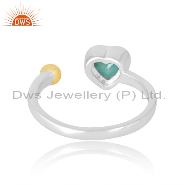 Cute Women's Band In Heart Cut Amazonite For Causal Look