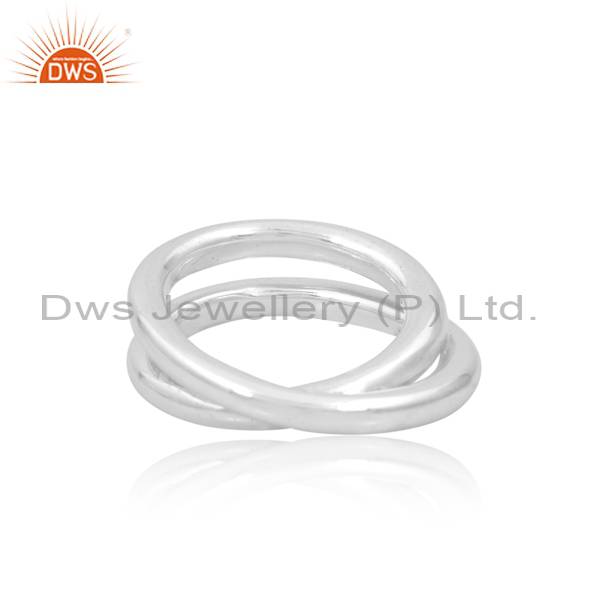 White Sterling Silver Wire Band for Elegant Style