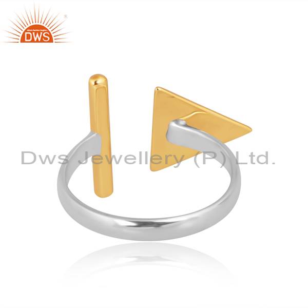 Stylish Silver Ring with Brass Patti - Stunning Combination