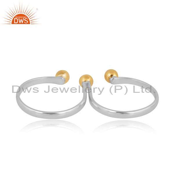 Double Finger Sterling Silver Openable Ring: Elegant Design