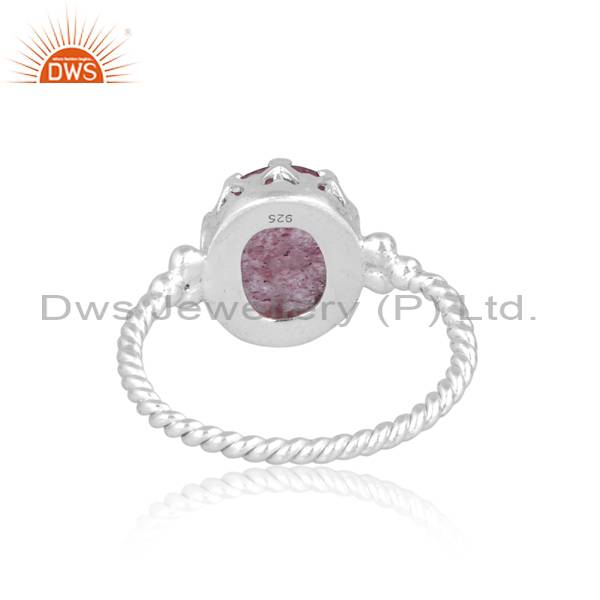 Strawberry Quartz Sterling Silver Gem Ring: Exquisite Beauty