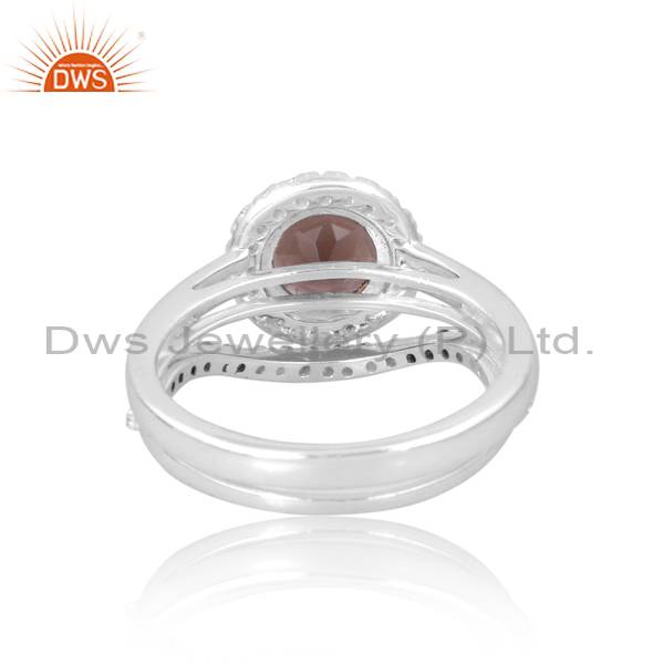 Stylish Ring: Smoky and Cubic Zirconia Combination