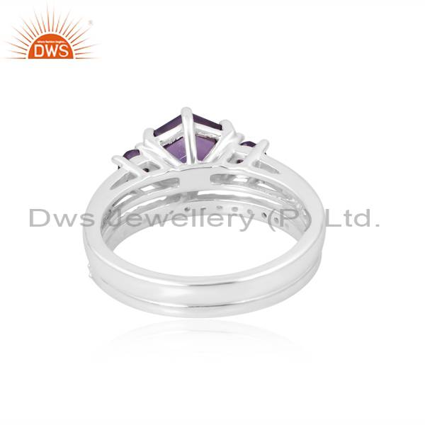 Amethyst & Cubic Zirconia Ring: Sparkling Elegance