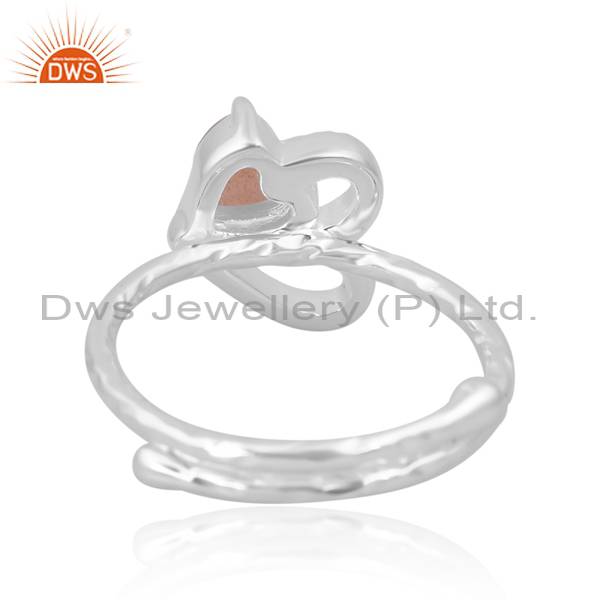 Peach Moonstone Heart Ring: Radiant Stone for Love & Harmony