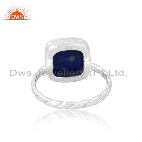 Luxurious Lapis Lazuli 925 Sterling Silver Ring for Girls