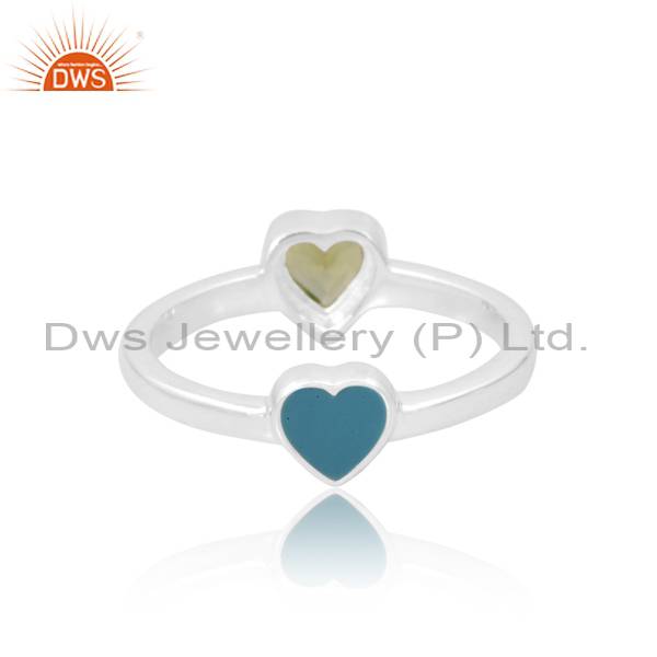 925 Sterling Silver Heart Ring: Peridot's Radiant Charm