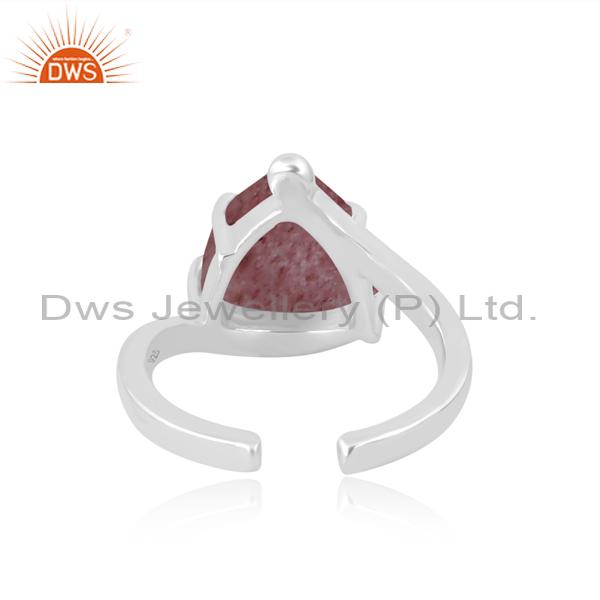 Exquisite Strawberry Quartz Men's Engagement Ring