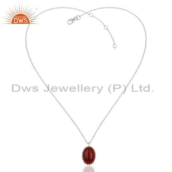 Exporter Crown Design Sterling Fine Silver Chain Pendant Gemstone Jewelry