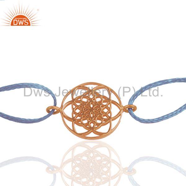 Exporter Indian Charm Rose Gold Plated 925 Plain Silver Unisex Jewelry Bracelet