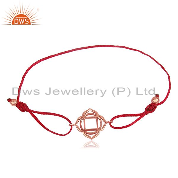 Exporter Adjustable Red Thread 925 Sterling Silver Charm Bracelet Wholesale