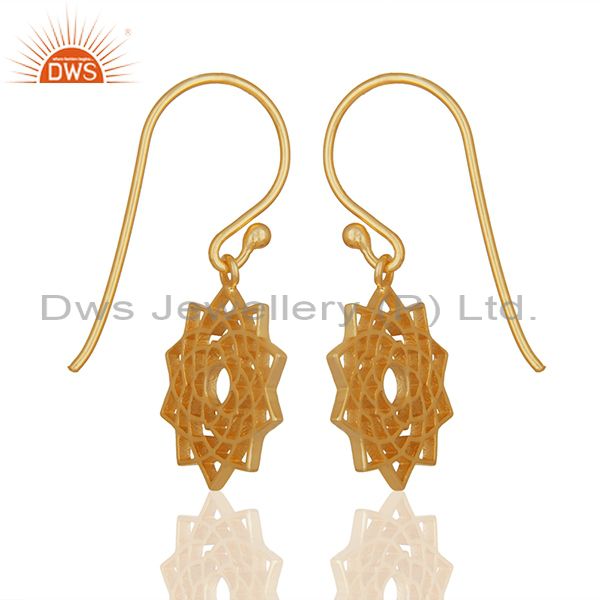 Exporter Chakra Design 925 Silver Gold Plated Indian Earrings Manufacturers