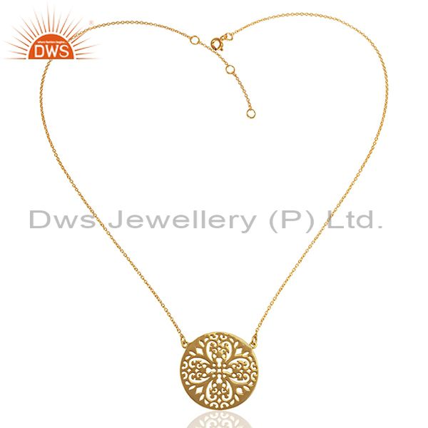 Exporter Handmade Gold Plated 925 Silver Traditional Pendant Wholesale