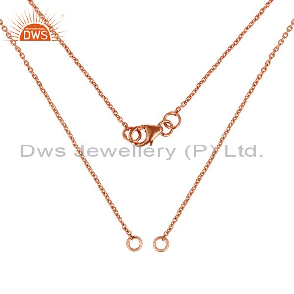 Exporter 22K Rose Gold Plated Sterling Silver Link Chain Necklace With Lobster Lock