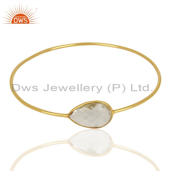 Supplier of Handmade gold plated 925 silver crystal quartz gemstone bangles