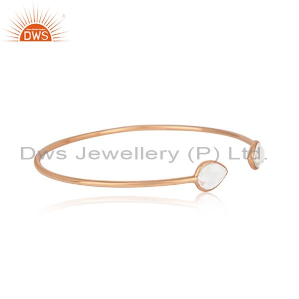 Exporter Rose Gold Plated 925 Sterling Silver Cuff Bracelet Manufacturer