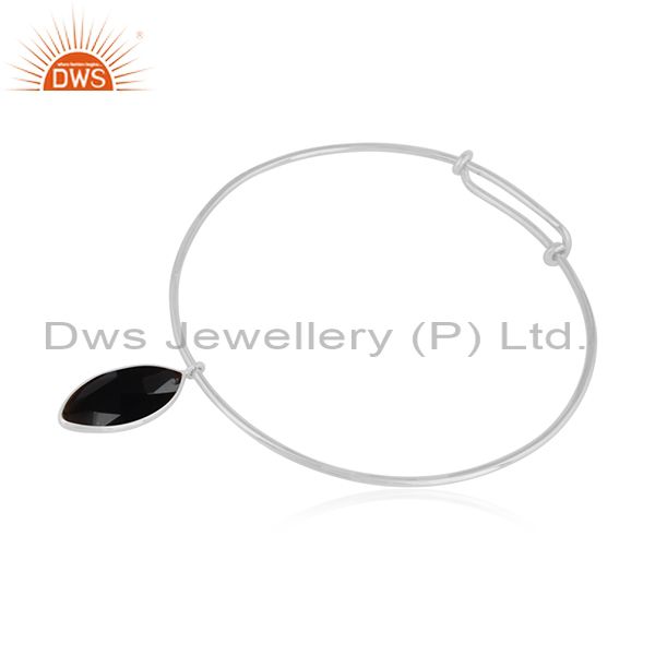 Black onyx gemstone designer 925 streling fine silver bangles