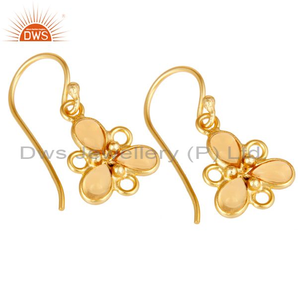 Exporter Handmade 925 Sterling Silver Citrine Gemstone Earrings With 18K Gold Plated