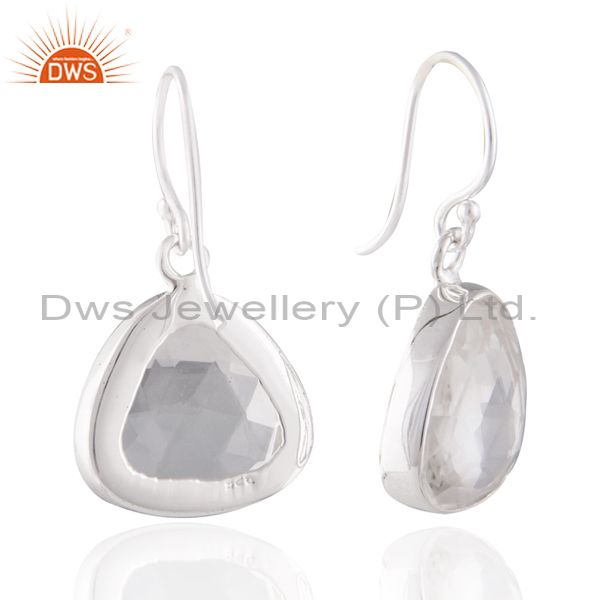 Exporter Natural Rock Crystal Quartz 925 Sterling Silver Women Fashion Earring Jewelry
