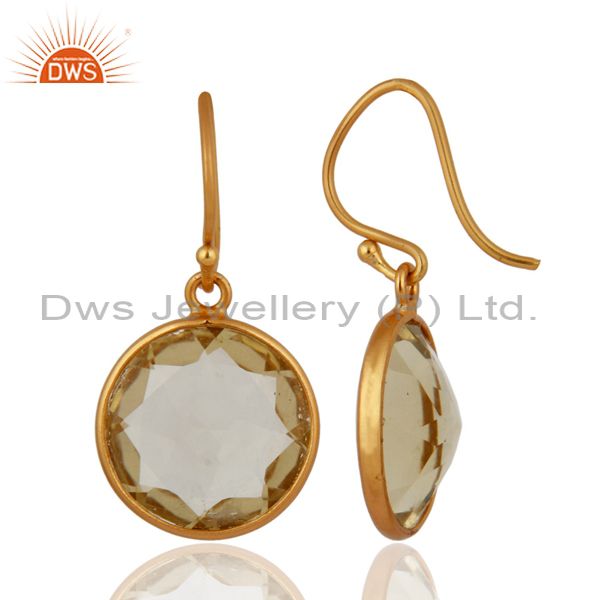 Exporter Genuine Lemon Topaz Gemstone Dangle Earrings In 925 Sterling Silver Jewelry