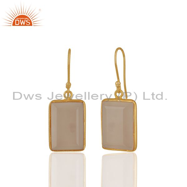 Exporter Rose Chalcedony Gemstone 925 silver Stud Earrings Manufacturers