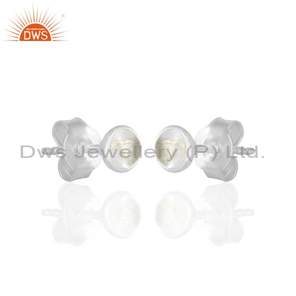 Exporter Crystal Quartz Gemstone 92.5 Silver Stud Earring Jewelry Manufacturer